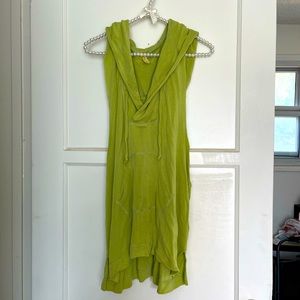 Free People Green Athleisure Racer Back with Hood Pull Over size XS
